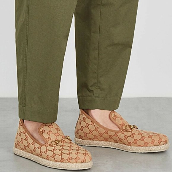 Nib Gucci Fria Gg Canvas Slipon Loafers 